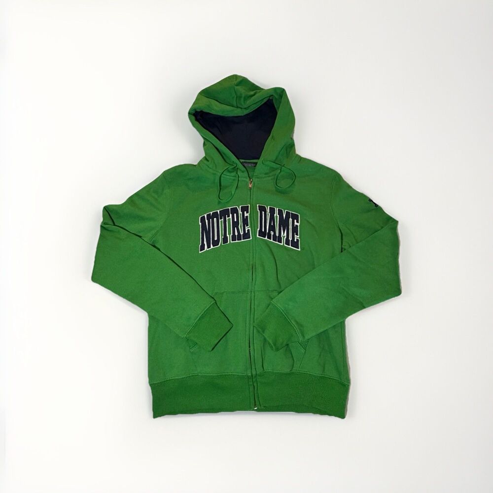 Colosseum Notre Dame Fighting Irish Hoodie Women’s Small Green Full Zip NWT